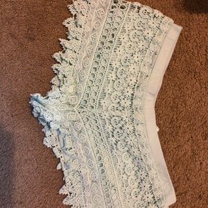 Teal knit shorts